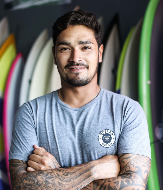 Man with surfboards