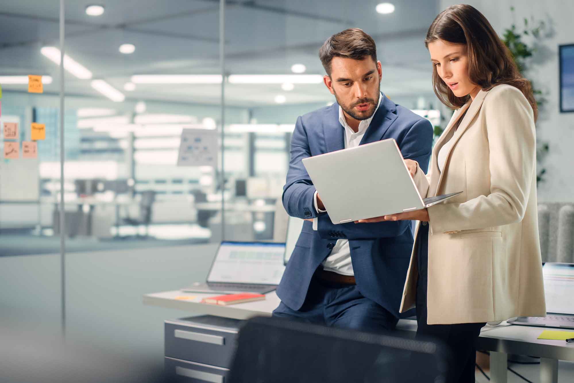 Business leaders reviewing an AI growth report