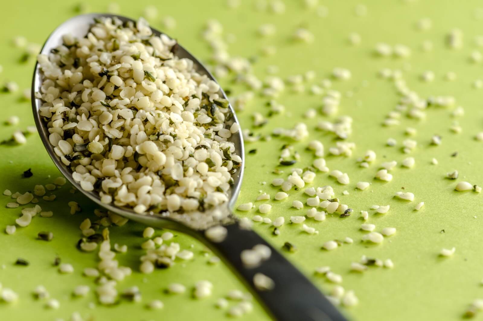 A spoon with hemp shells