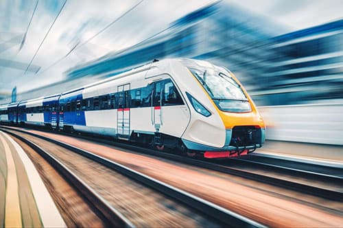 A train carrying passengers who found the business through work by a transportation marketing agency.