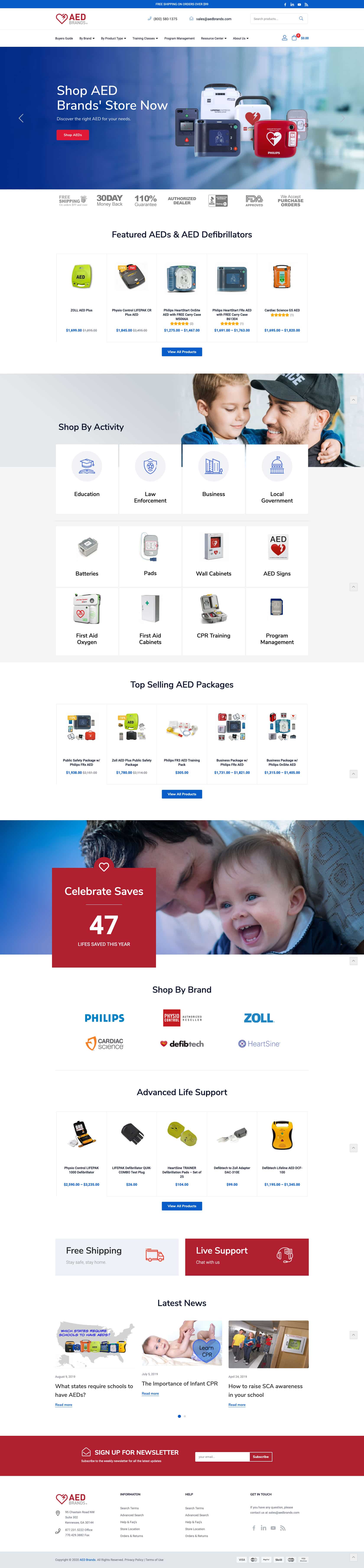 AED Home Page Design Example