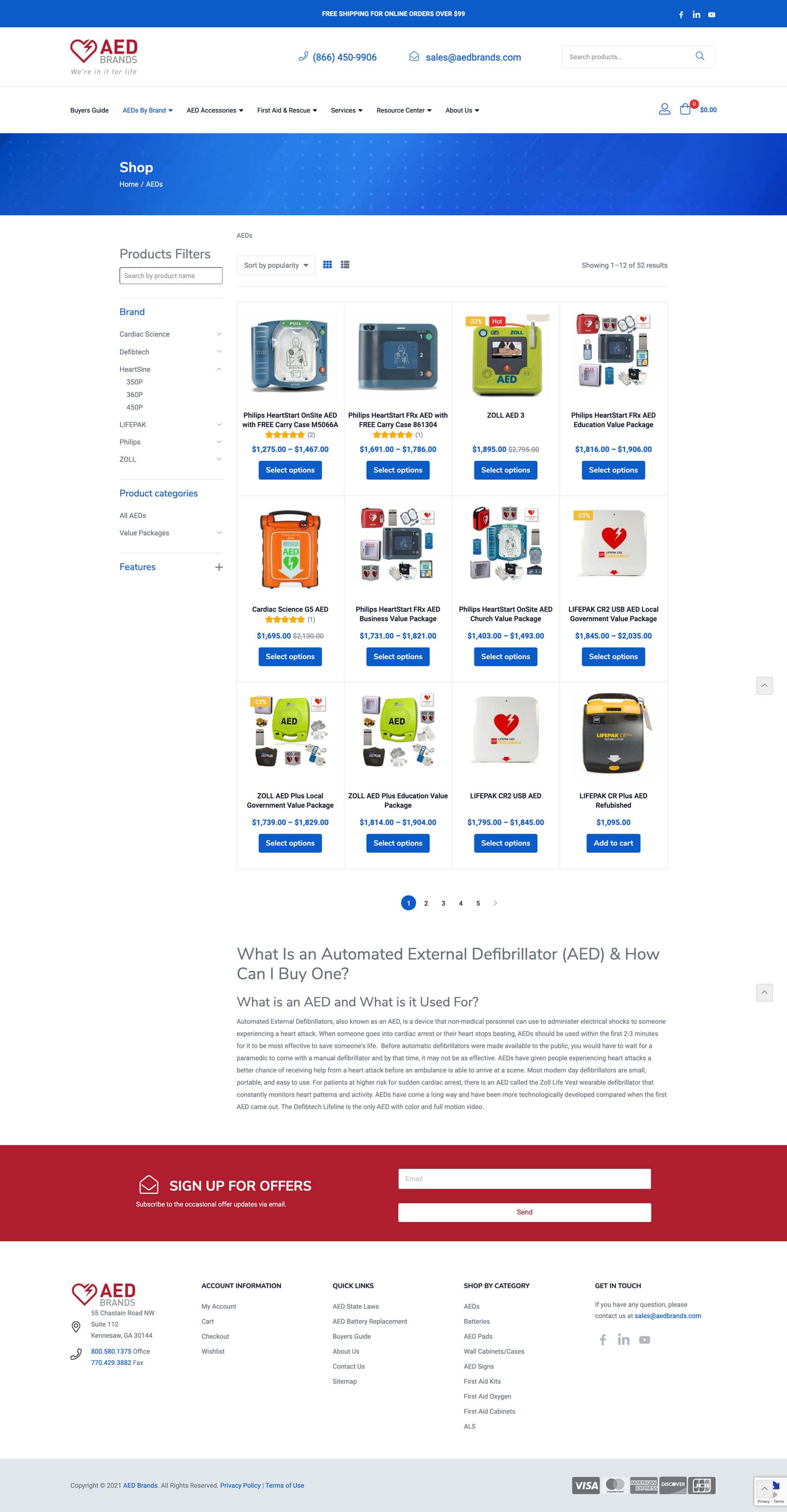 AED Store Page Example