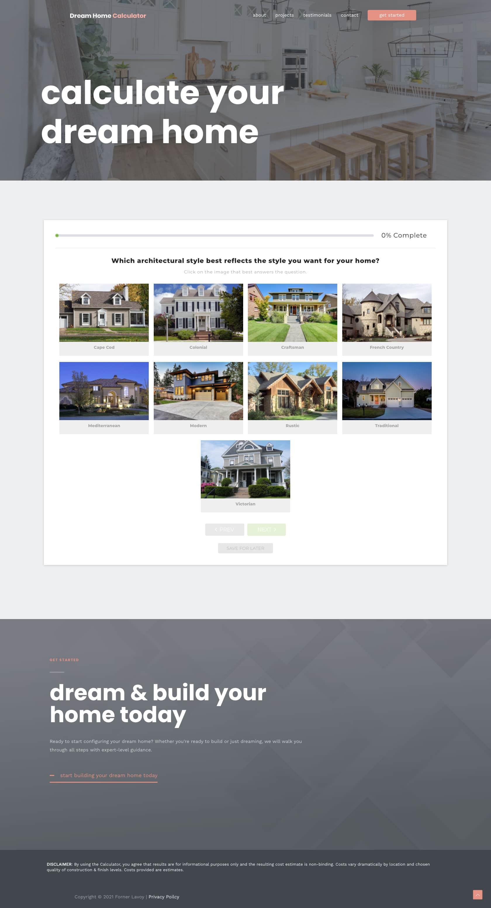 Dream Home Calculator Step 1