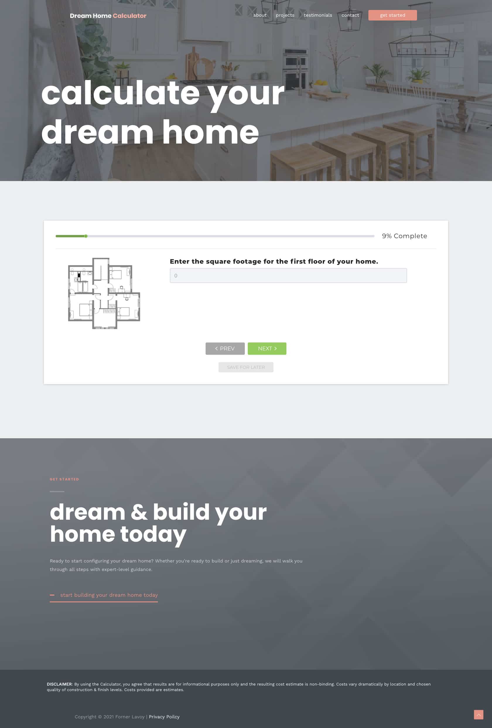 Dream Home Calculator Step 2