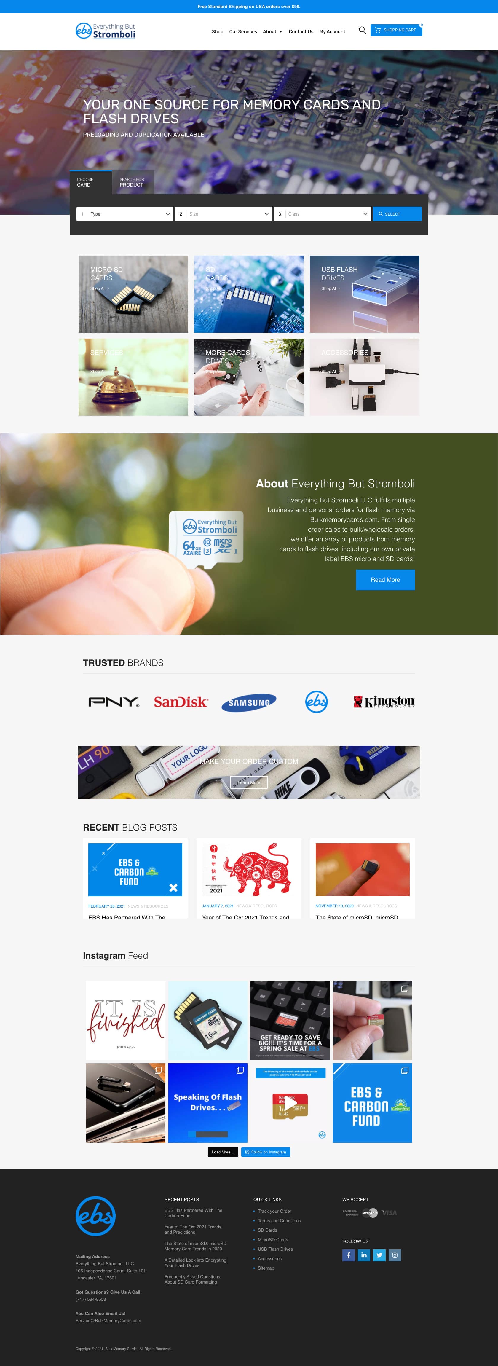 Bulkmemorycards.com Homepage Full