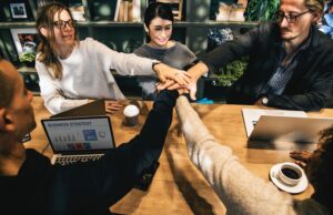 image showing members of a digital marketing agency working together