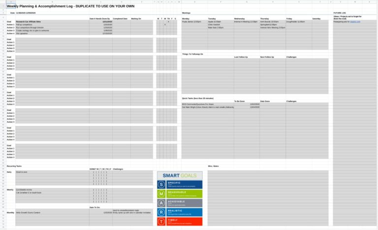 Project management worksheet for entrepreneurs - Leadership Lookout - Growth Giants