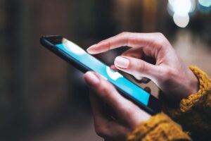 User Clicking on Their Phone